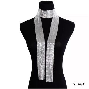 NEW 60" Silver Mesh Scarf Neck Wrap Choker Necklace Jewelry AU20